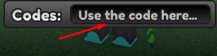 Use the code here box to redeem codes in Benverse