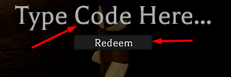 Type Code Here box and Redeem button to redeem codes in Medieval Life