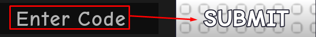 The "Enter Code" box and SUBMIT button in Retro Miners