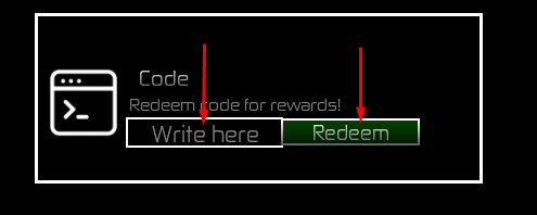 The code section where you can type and redeem codes in Toilet Collpased Universe