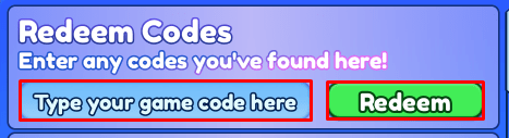 Gacha Online enter codes box and redeem button