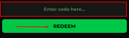 Elemental Magic Arena enter codes box and redeem button