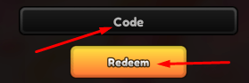Code box and Redeem button to redeem codes in Anime Final Strike