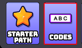 The "CODES" button in Dig to Earth's Core