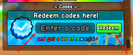 The Enter a code box and Redeem button in Roll a Fisherman