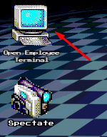 The "Open Employee Terminal" button in The Dogwatching Asymmetrical