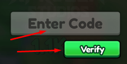 Enter Code box and Verify button to redeem codes in Dumpling Stars