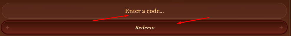 Enter a code box and Redeem button to use codes in Dressmaker's Dream
