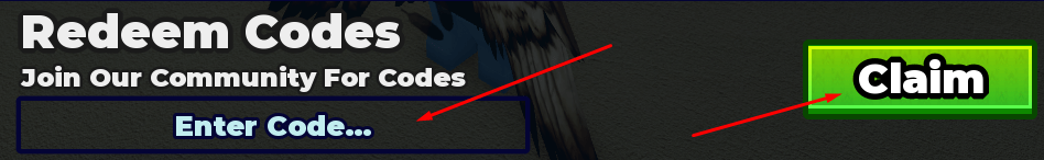Enter Code box and Claim button to redeem codes in FOLKROOMS