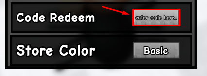 My Brainrot Shop enter codes box