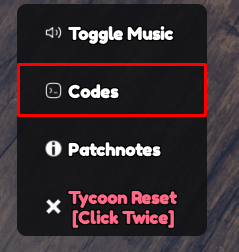 Kingdom of Magic Tycoon codes button