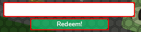 Nuke Tycoon Nuclear enter codes box and redeem button