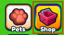 The shop button in Launch a Wheel