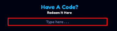 Anime Playground enter codes box