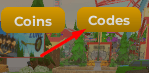 Codes button in Tree Tops Theme Park