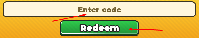 Enter code box and Redeem button to redeem codes in 2 Player Raid Tycoon