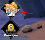 The Shop button in Build Anime Legends