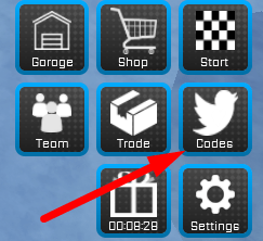 The Codes button in Sled Simulator 2