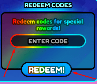 The ENTER CODE box and REDEEM! button in Sonic Speed Simulator RE-RAN