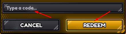 Type a code box and REDEEM button to use codes in Bey Rivals