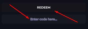 Enter code here box and REDEEM button to redeem codes in Blue Lock Incremental [V6]