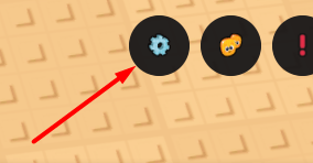 The settings icon in Crab Tycoon