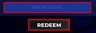 Blue Lock Recreation enter codes box and redeem button