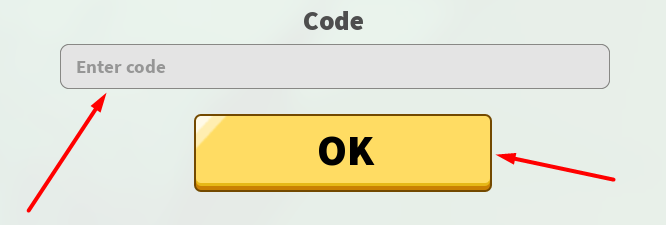 The Enter code box and OK button in Evomon