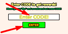 The code redeeming interface in Demon Slayer War Tycoon