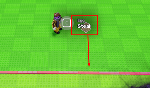 An egg placed near the safe zone in Steal An Egg