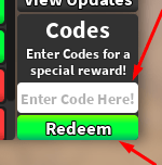 The Enter Code Here! box and Redeem button in Dragon Ball Rage
