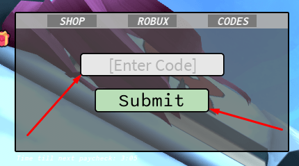 The [Enter Code] box and Submit button in Psych-Out