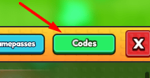 The Codes button in Prop Hunt For Brainrots