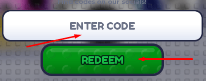 ENTER CODE box and REDEEM button to use codes in +1 Black Hole Mass