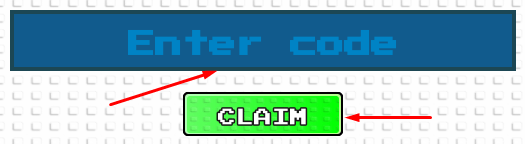 Enter code box and CLAIM button to redeem codes in Train Your Fish to Race