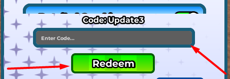 The Enter Code... box and Redeem button in Titan Evolution Simulator