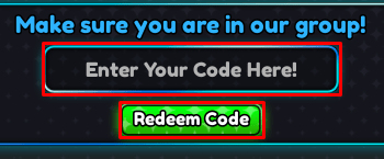Anime Outfits enter codes box and redeem code button