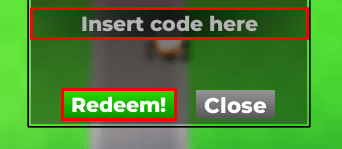 Build a Scam Empire enter code box and redeem button