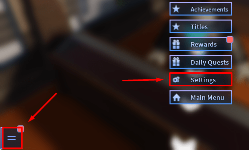 The settings button in AUT