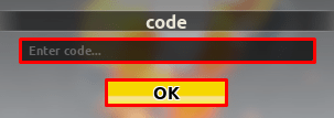Train to Fight enter codes box and ok button