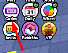 The Codes button in Go-Kart Race Clicker