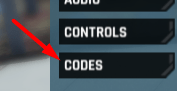 The CODES button in Dirty Money: A PAYDAY® Experience