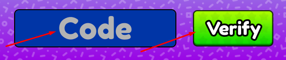 Code box and Verify button to redeem codes in Climb waterslide and slide