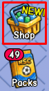 The Shop button in Spin a Soccer Card