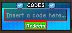 Grow a Gym enter codes box and redeem button