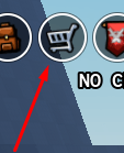 The shopping cart icon in scrap on a baseplate