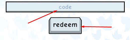 code box and redeem button to redeem codes in untitled tag game