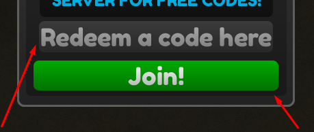 The Redeem a code here box and Join! button in Scary Dondurma Kiosk: ANOMALIES