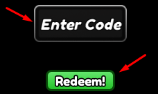 The "Enter Code" box and Redeem button in Anime Card Battle