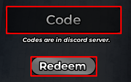 Arena Royale codes box and redeem button